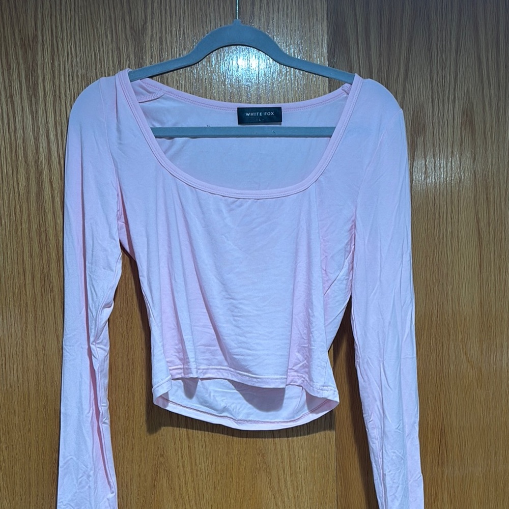 White Fox Pink Long Sleeve Top